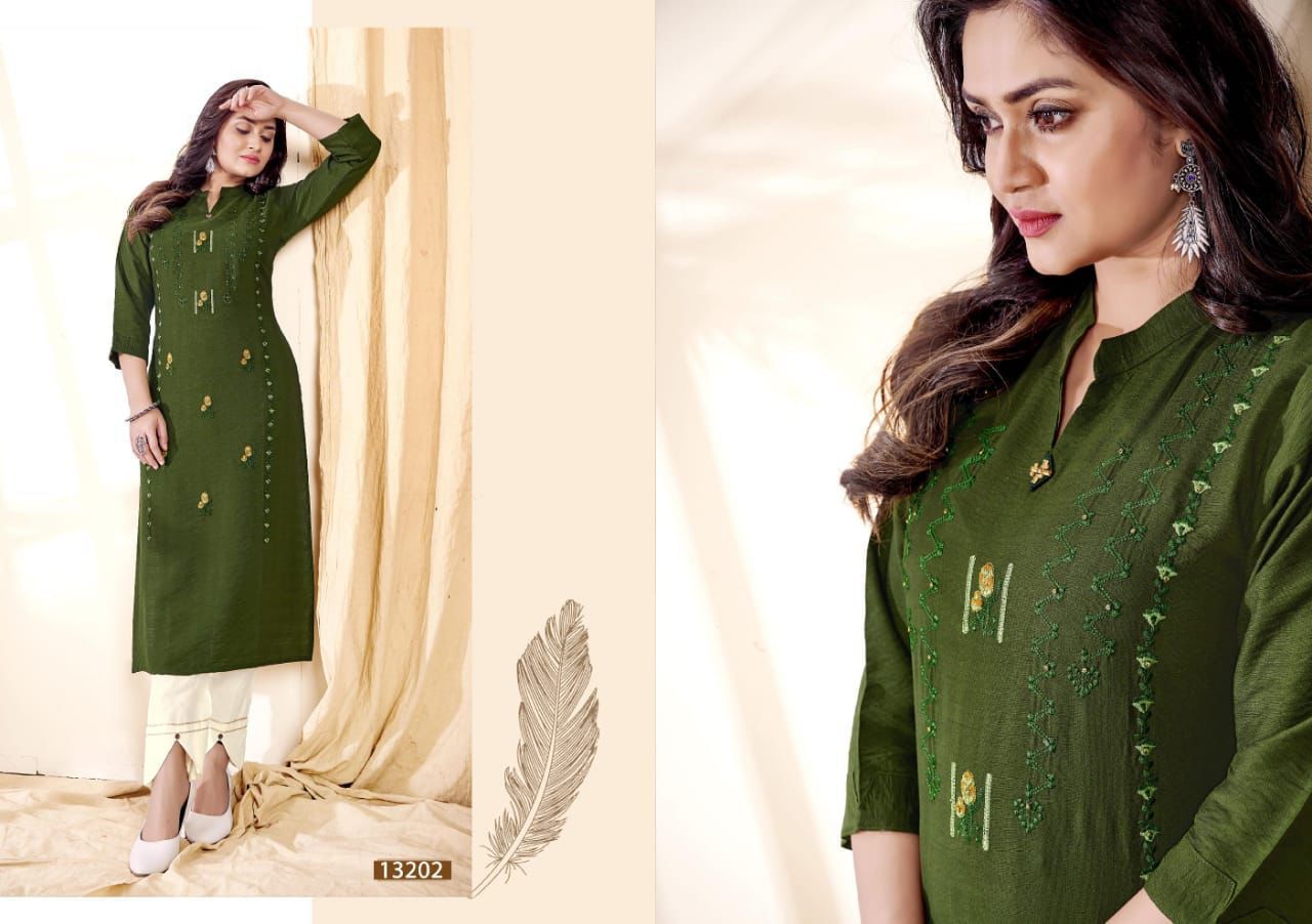 Kalaroop Creamy Rayon Designer Ethnic Wear Latest Kurti Collection